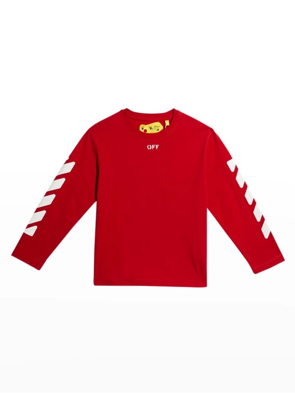 Off-White Boys’ Diagonal Print Cotton Stamp Long Sleeve T-Shirt Size 10